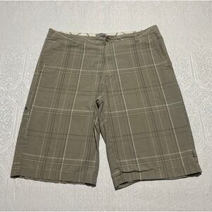 Vans Shorts Mens Size 38 Plaid‎ Cotton Casual Skate Gray Tan